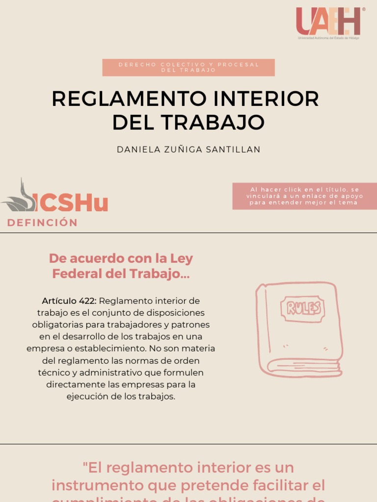 Importancia del Reglamento Interior de Trabajo | PDF | Regulación ...