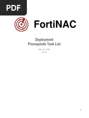 FortiNAC Deployment Prerequisite Task List (002)