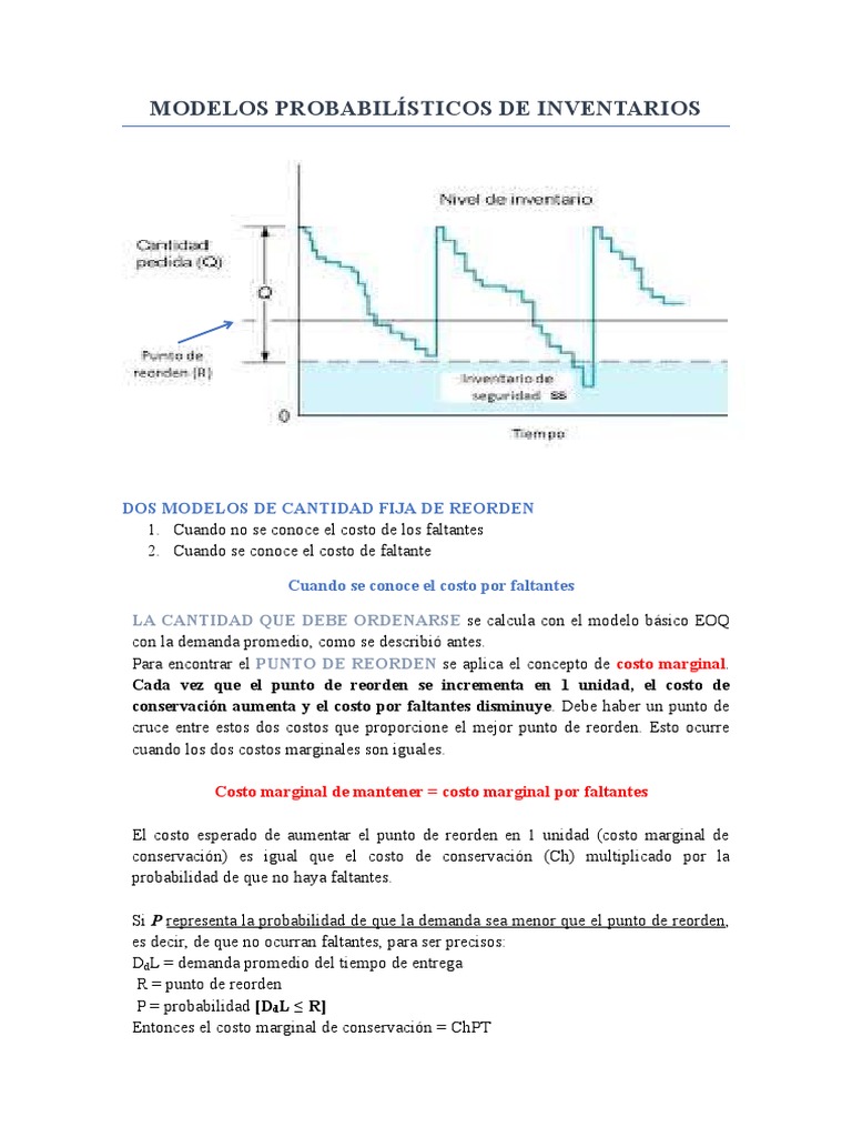 6 Modelos Probabilísticos de Inventarios | PDF | Inventario | Contabilidad  de gestión