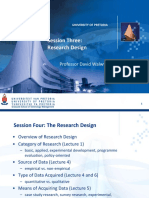Session Three: Research Design: Professor David Walwyn