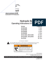 Hydraulic Bottle Jacks: Operating Instructions & Parts Manual