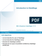 Introduction To Datastage: Ibm Infosphere Datastage V11.5