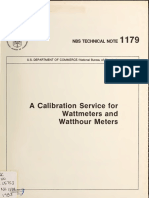 A Calibration Service For Wattmeters and Watthour Meters