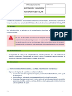 Procedimiento Pts Sanitización y Limpieza Transporte Escolar