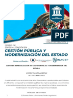 Curso de Especialización en Gestión Publica y Modernización Del Estado