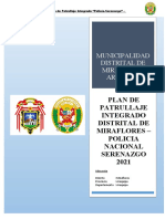 Plan de Patrullaje Integrado Del Distrito de Miraflores
