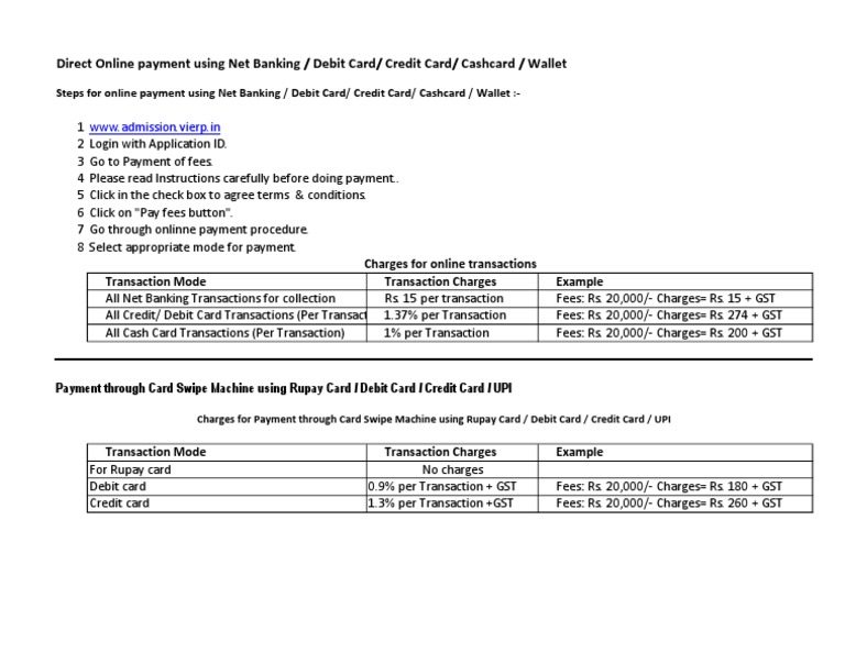 Instructions and Steps For Online Payment | PDF