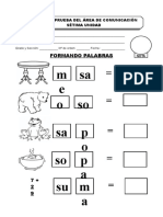 M e Sa Oso Sap o Sum A: Formando Palabras