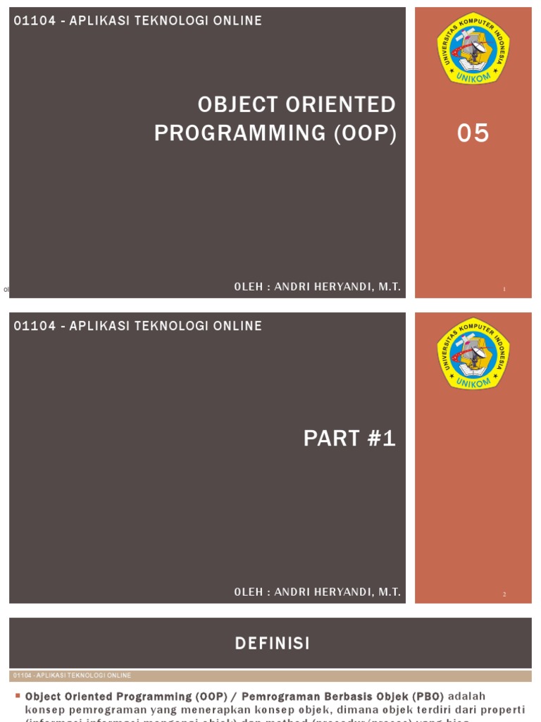 05 - Object Oriented Programming (OOP) Di PHP - 2 | PDF | Komputer ...