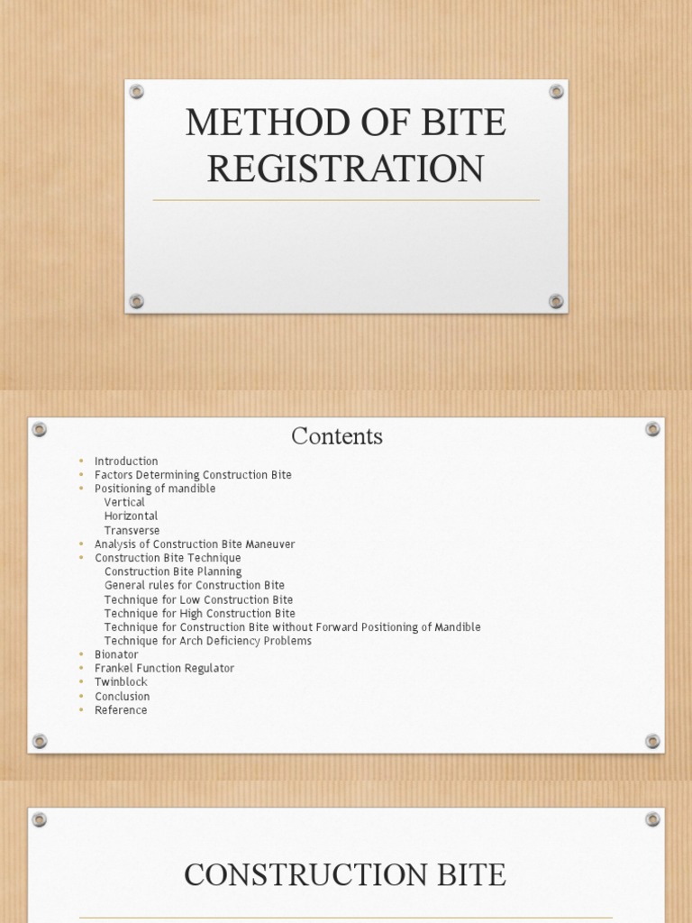 Construction Bite Registration Techniques | PDF | Mouth | Medical ...