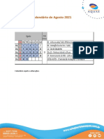 Calendário de Agosto 2021