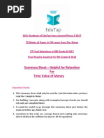 Attachment Summary Sheet Time Value of Money