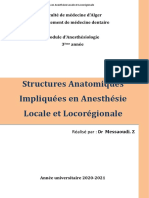 Structures Anatomiques Impliquées en Anesthésie