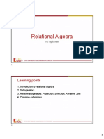Relational Algebra: Learning Points