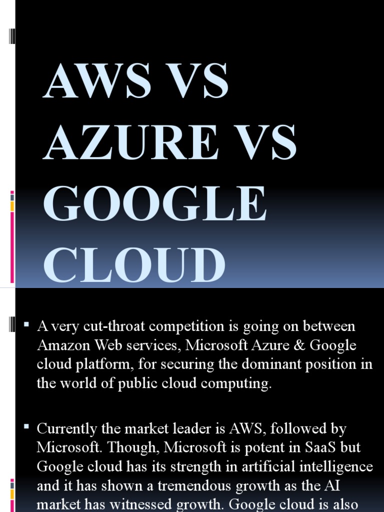 AWS vs Azure vs Google Cloud Comparison | PDF