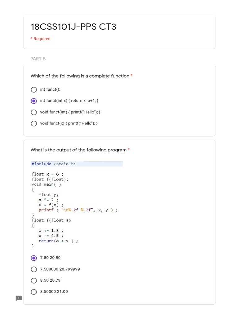 18CSS101J-PPS CT3: Part B | PDF