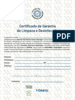 Certificado de Limpeza e Higienizacao 1