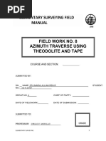 Stamaria-Field Work No. 8 - Azimuth Traverse Using Theodolite and Tape