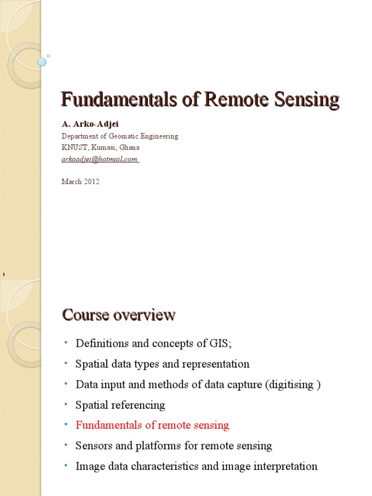 Fundamentals of Remote Sensing Overview | PDF | Electromagnetic ...