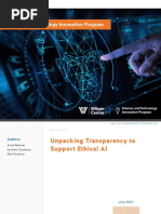 Unpacking Transparency To Support Ethical AI