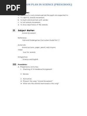integrated lesson plan in science in preschool