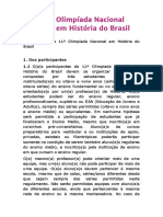 Regulamento Da Décima Primeira Olimpíada Nacional em História Do Brasil