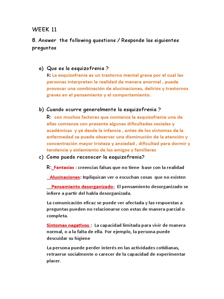 SOLUTION: Asesoramiento de s ntomas e historia de la esquizofrenia wesleyan  university - Studypool