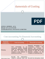 The Fundamentals of Costing: Afzal Ahmed, Aca Head of Accounts Lankabangla Finance Limited