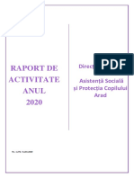 Raport de Activitate Dgaspc Arad Anul 2020