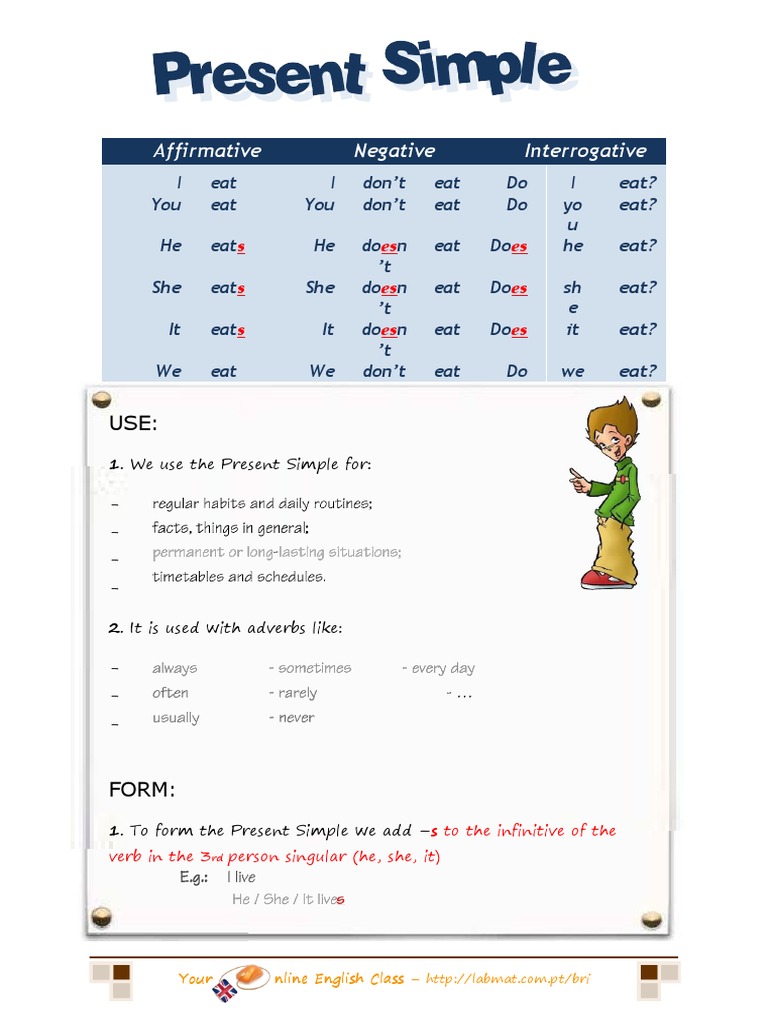 Present Simple Tense Guide | PDF | Linguistic Typology | Human ...