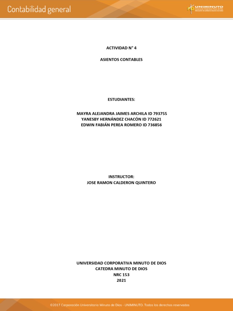 Asientos Contables y Clasificación de Cuentas | PDF | Bancos | Contabilidad