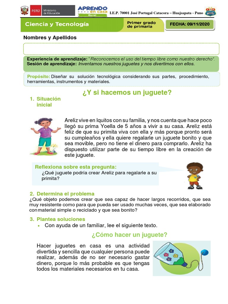 Ciencia y Tecnologia Primer Grado Nov 202... 0 | PDF | Juguetes