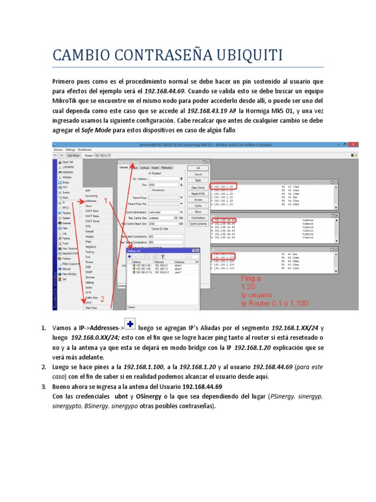 Cambio de Contraseña Ubiquiti | PDF | Dirección IP | Enrutador ...