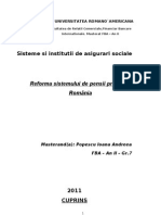 Reforma Sistemului de Pensii Private in Romania