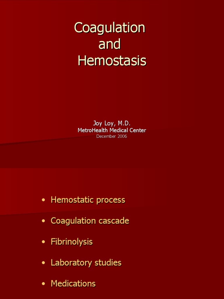 Coagulation and Hemostasis Overview | PDF | Coagulation | Platelet