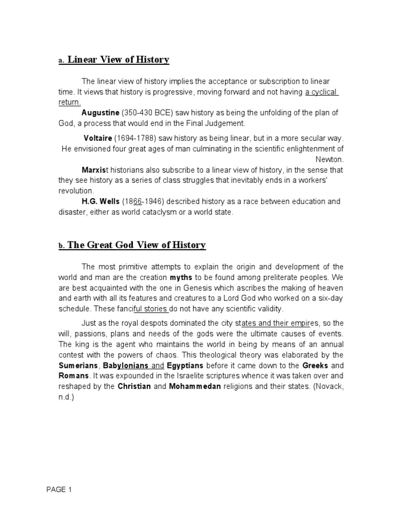 Linear View of History PDF