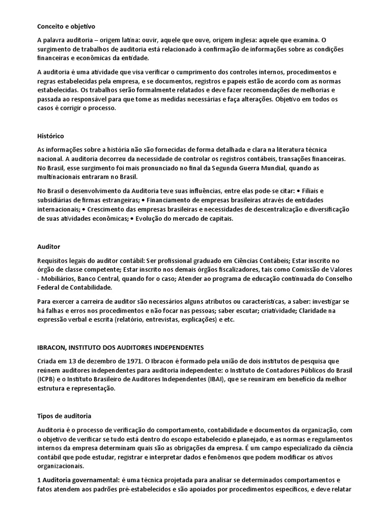 Conceitos e Tipos de Auditoria | PDF | Contabilidade | Auditoria interna