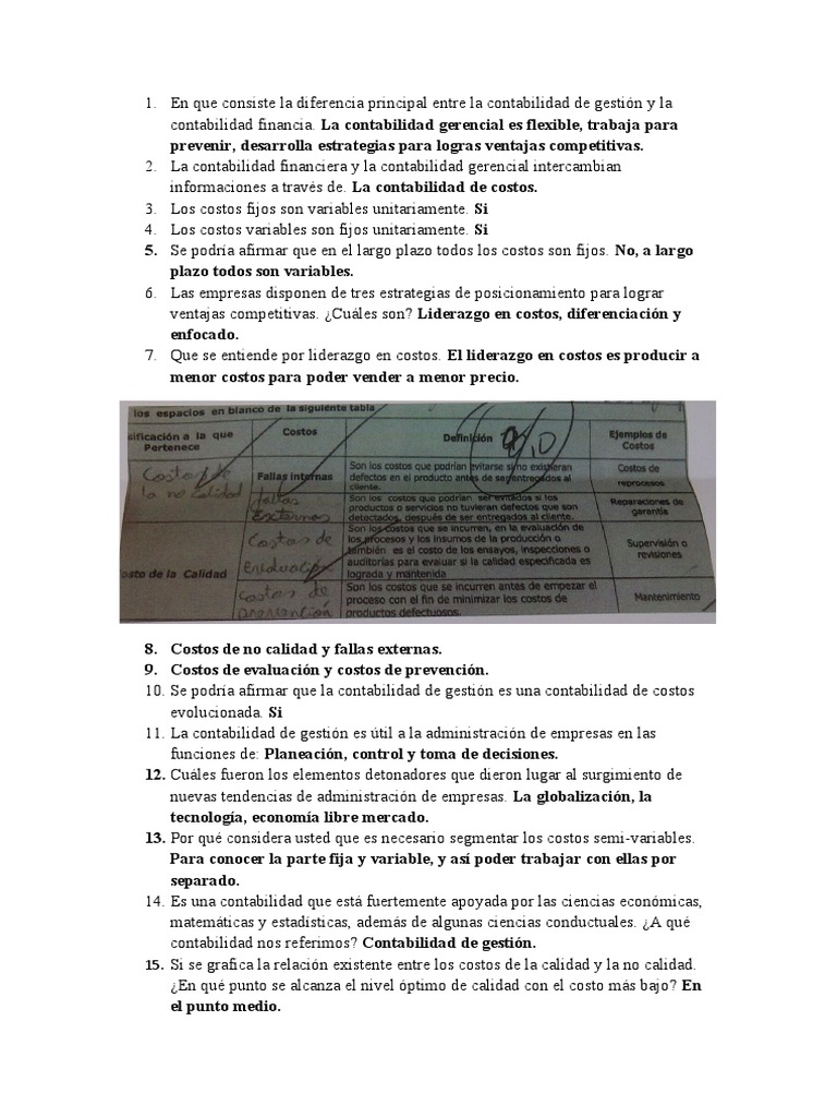 Diferencias entre Contabilidad Gerencial y Financiera | PDF