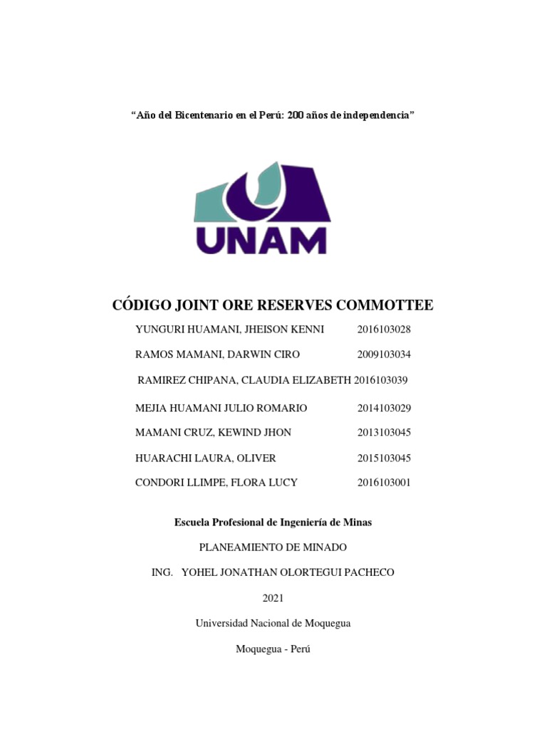 Código JORC y Recursos Minerales | PDF | Minería | Industria pesada
