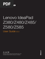 Lenovo Ideapad Z380/Z480/Z485/ Z580/Z585: User Guide