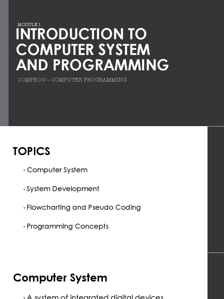 Module 1 - Intro To Computer System | Download Free PDF | Input/Output ...