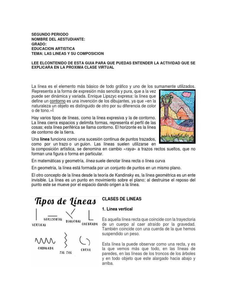 Grado 11 - La Linea y Su Composicion | PDF | Dibujo | Geometría