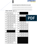 4° Ficha de Respuesta - MATEMÁTICA