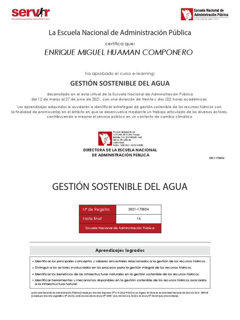 Gestion Sostenible Del Agua | PDF | Administración Pública