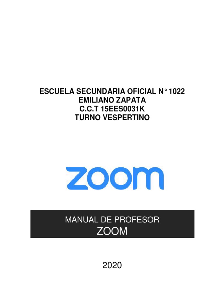 Manual de Profesor para Zoom | PDF