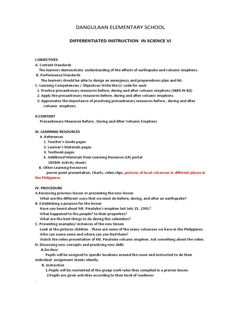 DLP Science 6 | PDF | Volcano | Volcanic Ash
