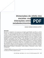 ALVES, Maria Teresa Gonzaga. Dimensões do efeito das escolas explorando as interações entre famílias e