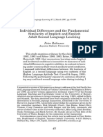 Individual Differences and The Fundamental Similarity of Implicit and Explicit Adult Second Language Learning