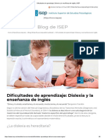 Dificultades de Aprendizaje - Dislexia y La Enseñanza de Inglés