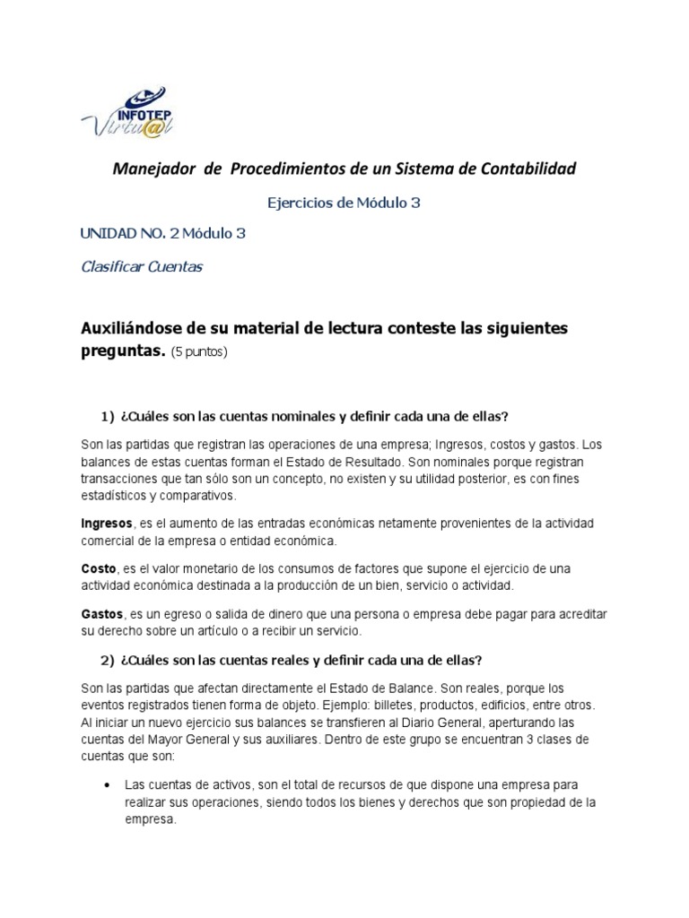Modulo 3 - Actividad 1 | PDF | Contabilidad | Capital (economía)